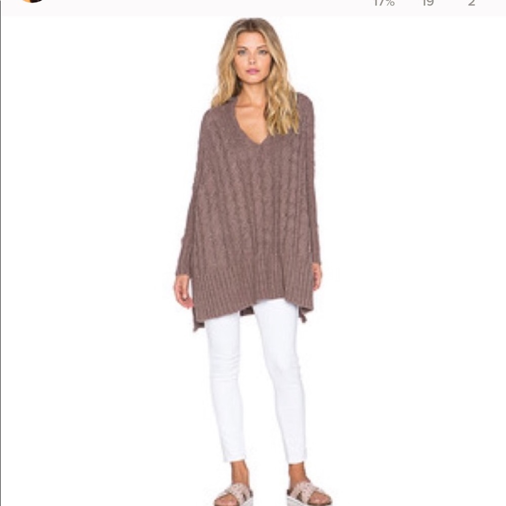 Free People Oversized Easy Knit Cable Sweater